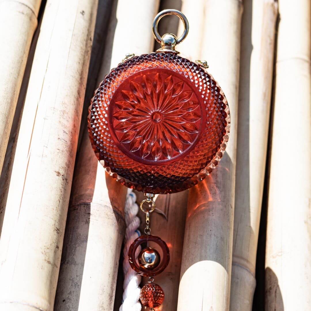 Hand Carved Sphere Clutch Amber