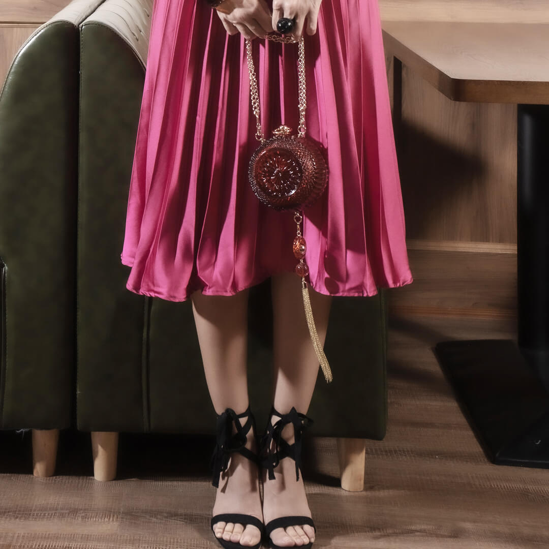 Hand Carved Sphere Clutch Amber