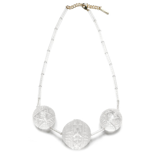 BESTSELLER Triple Sphere Necklace Vintage Clear