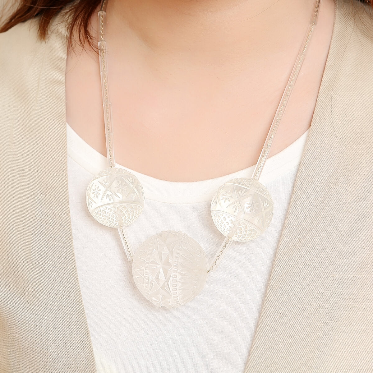 BESTSELLER Triple Sphere Necklace Vintage Clear
