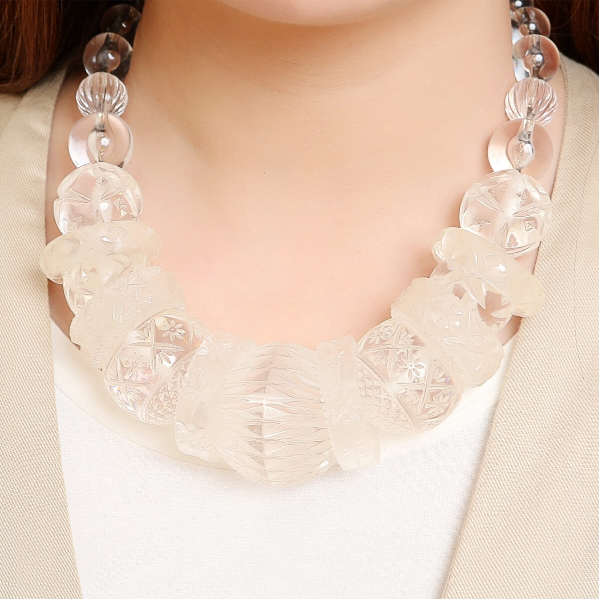 Statement Collar Necklace Vintage Clear