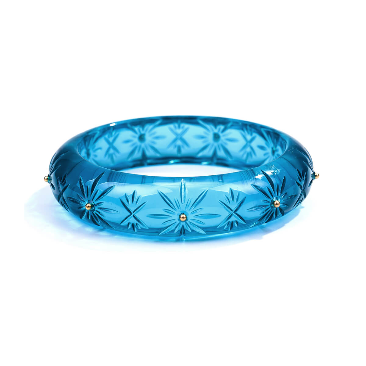 Studded Crystal Bangle Aqua
