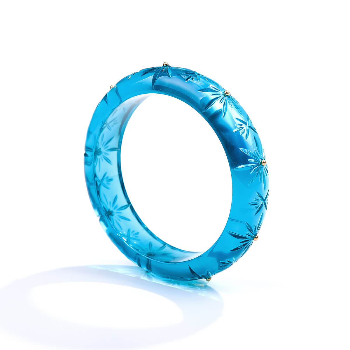 Studded Crystal Bangle Aqua