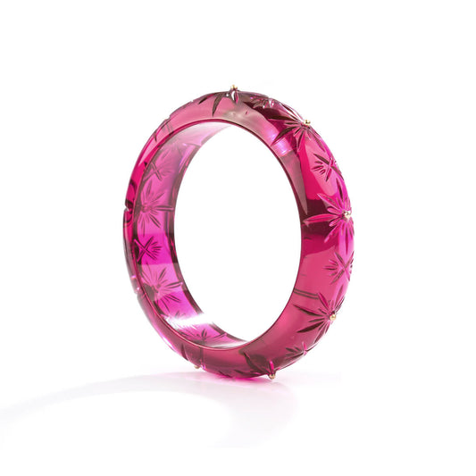 Studded Crystal Bangle Deep Purple