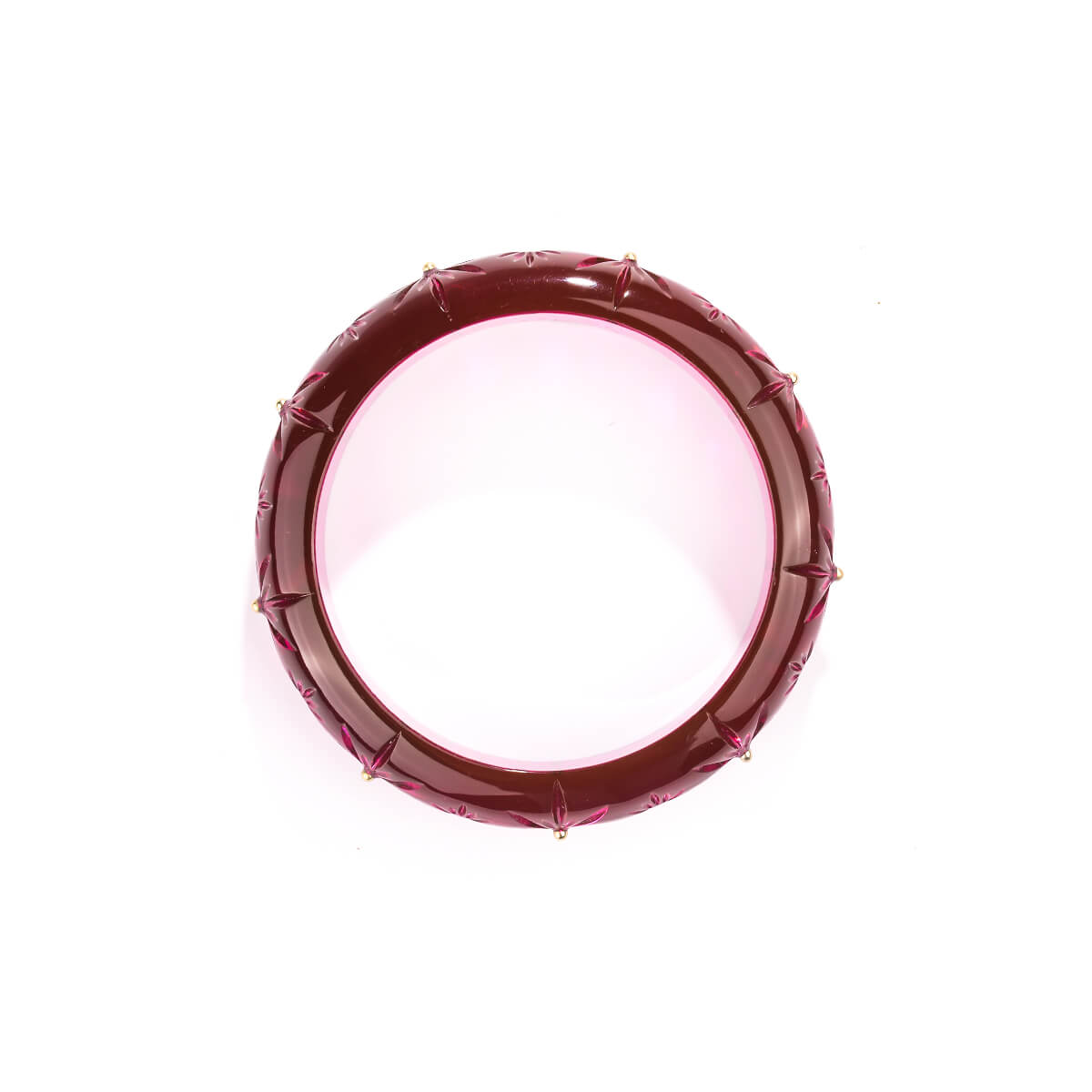 Studded Crystal Bangle Deep Purple