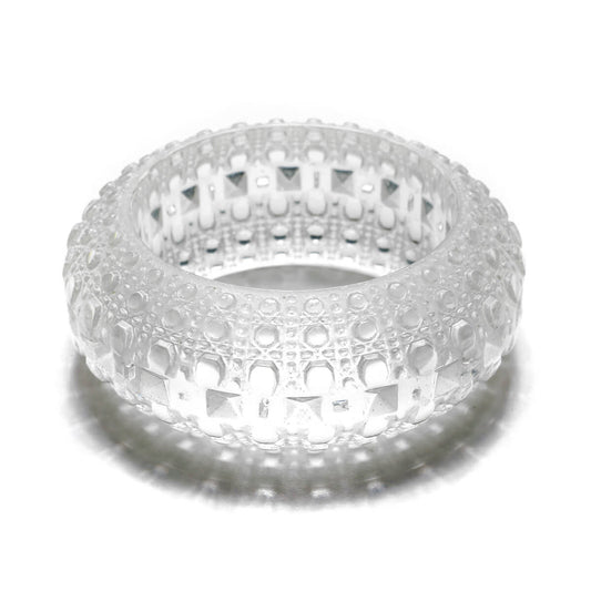 RESTOCKED Wide Bubble Bangle Vintage Clear