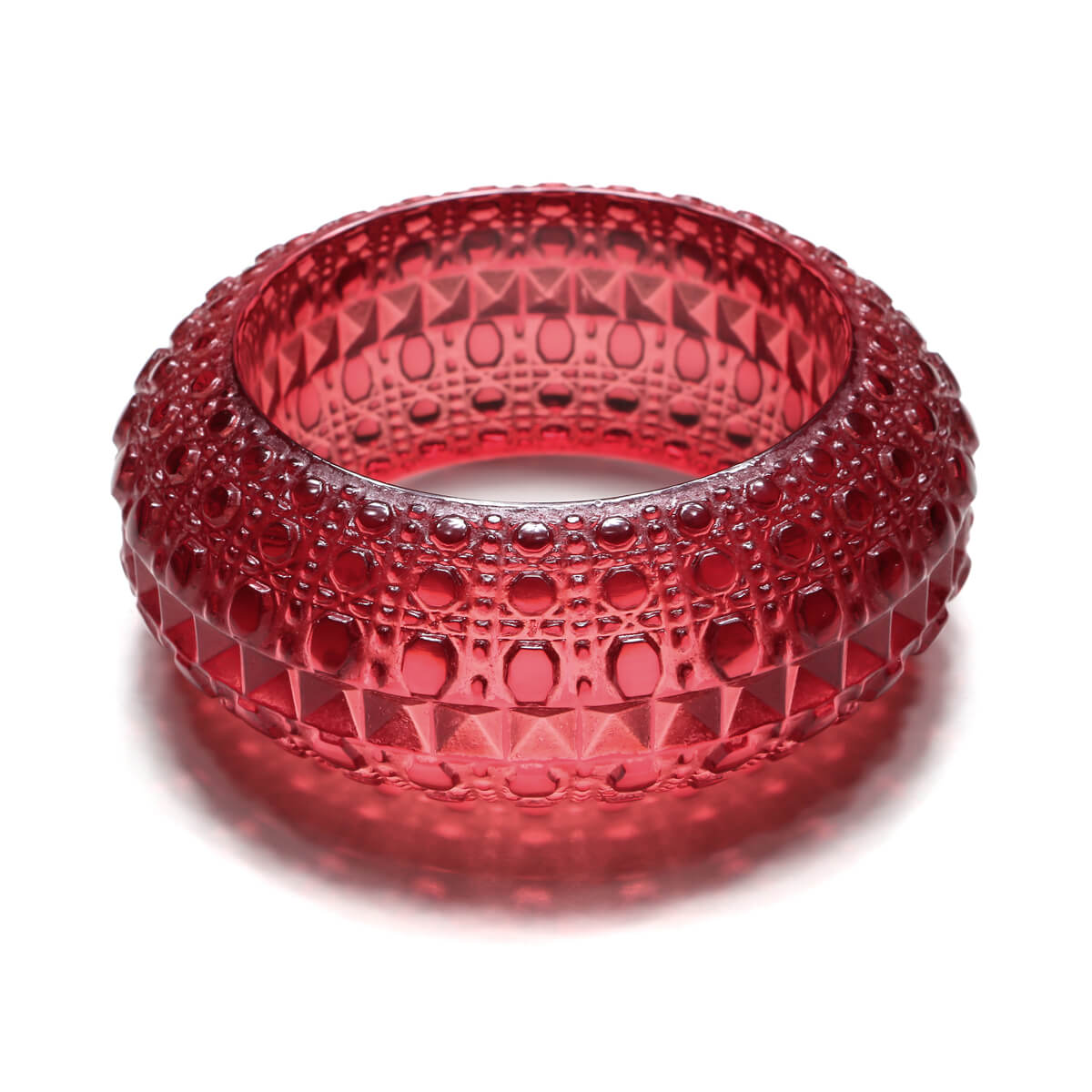 Wide Bubble Bangle Burgundy