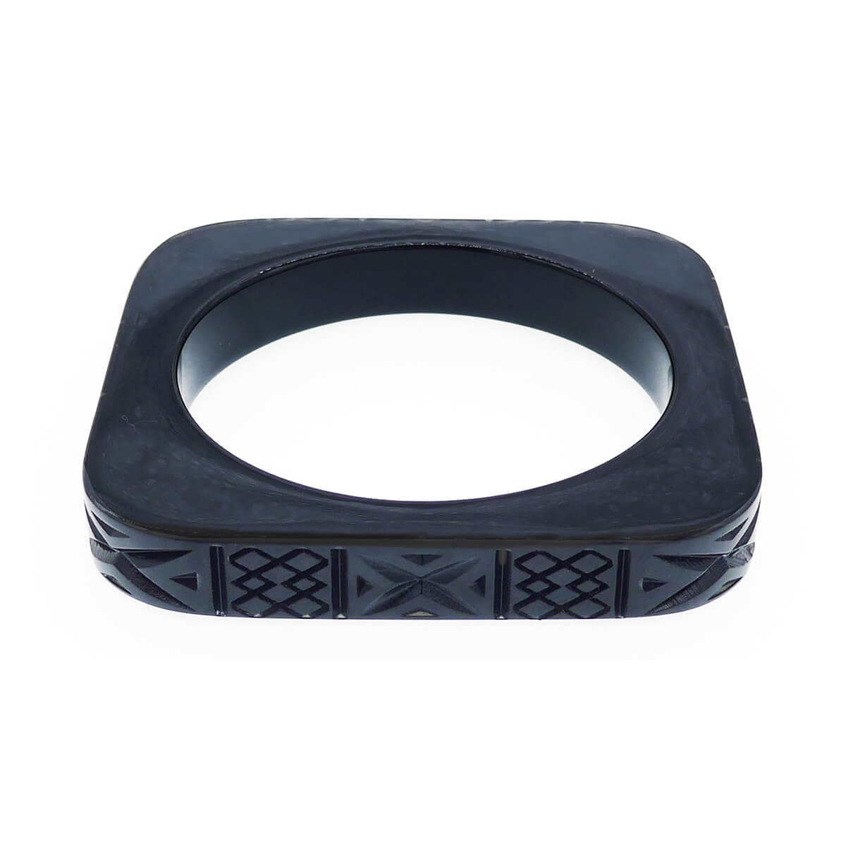 Slim Square Bangle Black