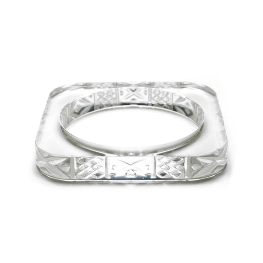 RESTOCKED Square Bangle Vintage Clear