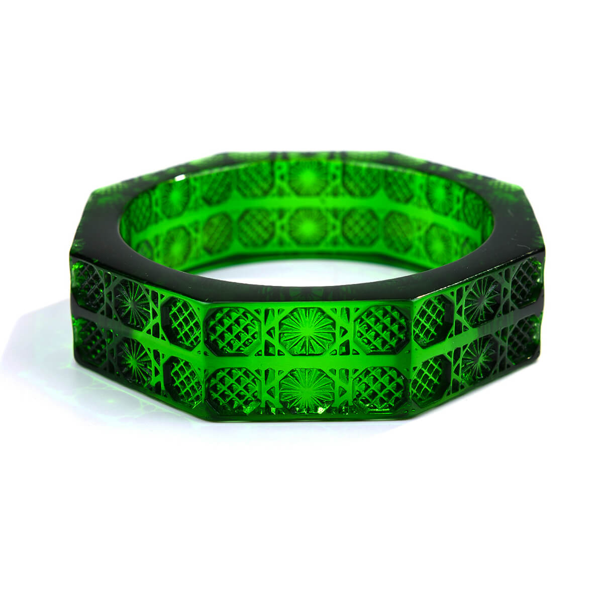 Octagon Bangle Emerald Green