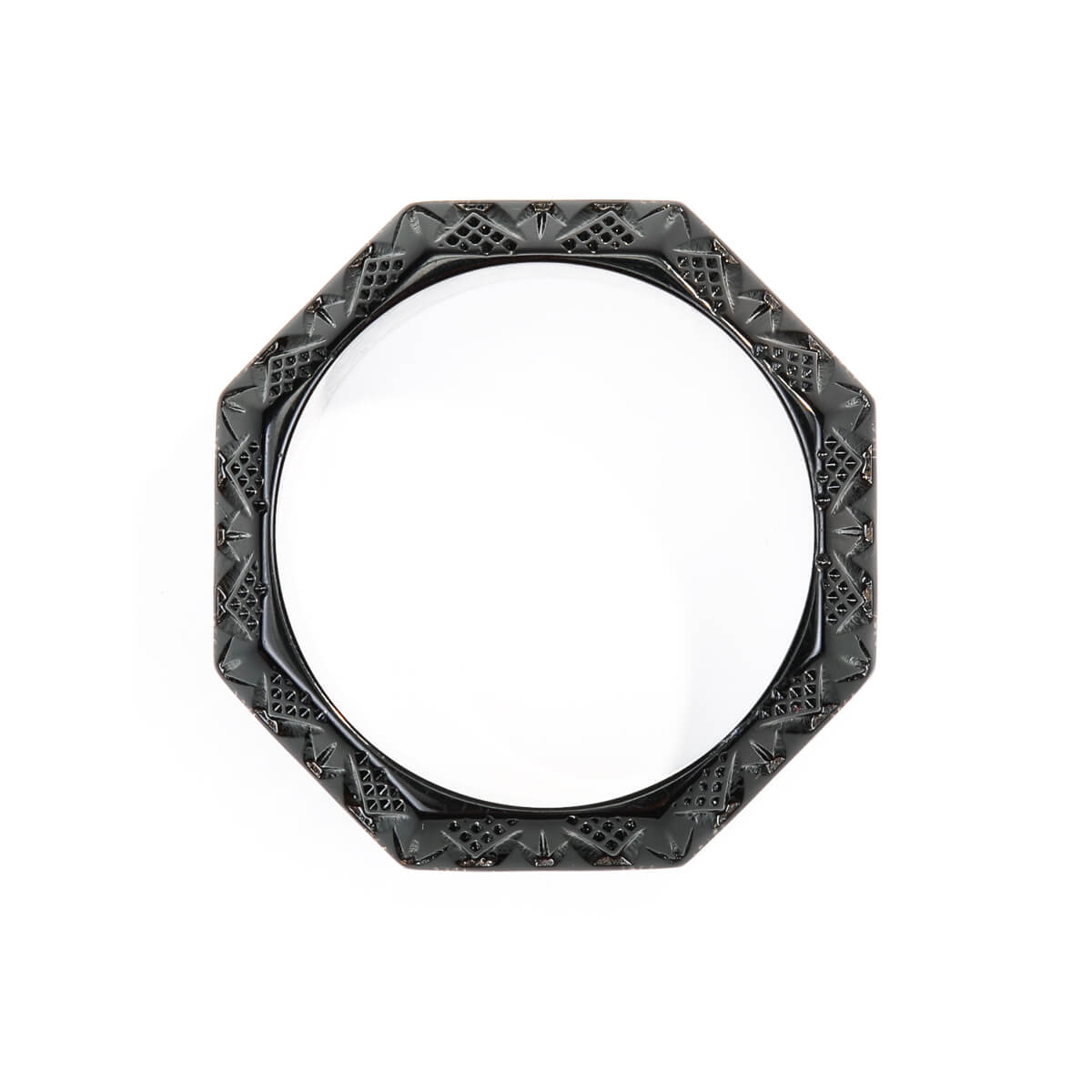 Etched Octagon Bangle Dark Grey
