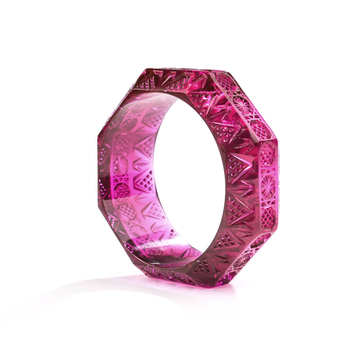 Etched Octagon Bangle Deep Purple