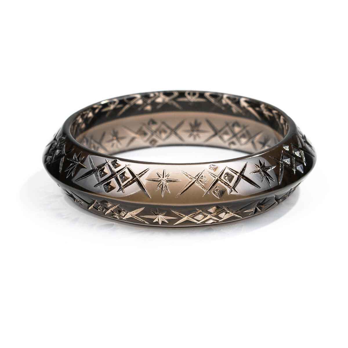 Round Edged Bangle Dark Grey