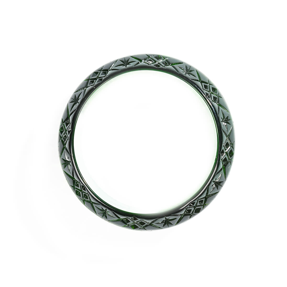 Wide Edged Bangle Emerald Green