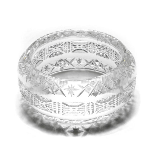 douglaspoon hand carved resin bangle in vintage clear