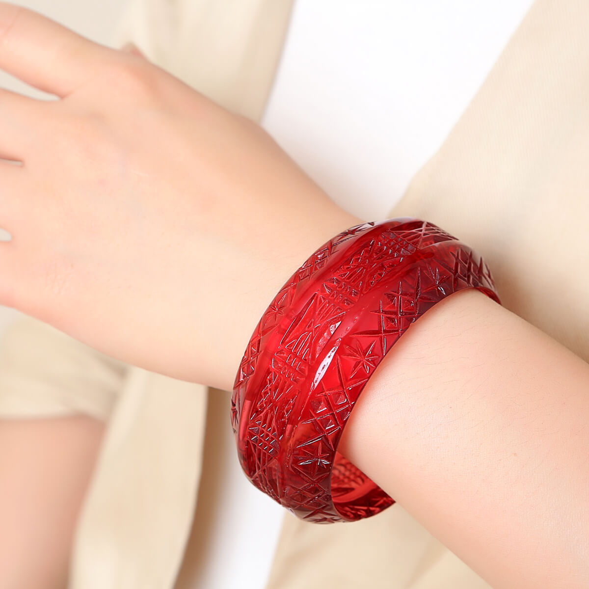 douglaspoon hand carved resin bangle