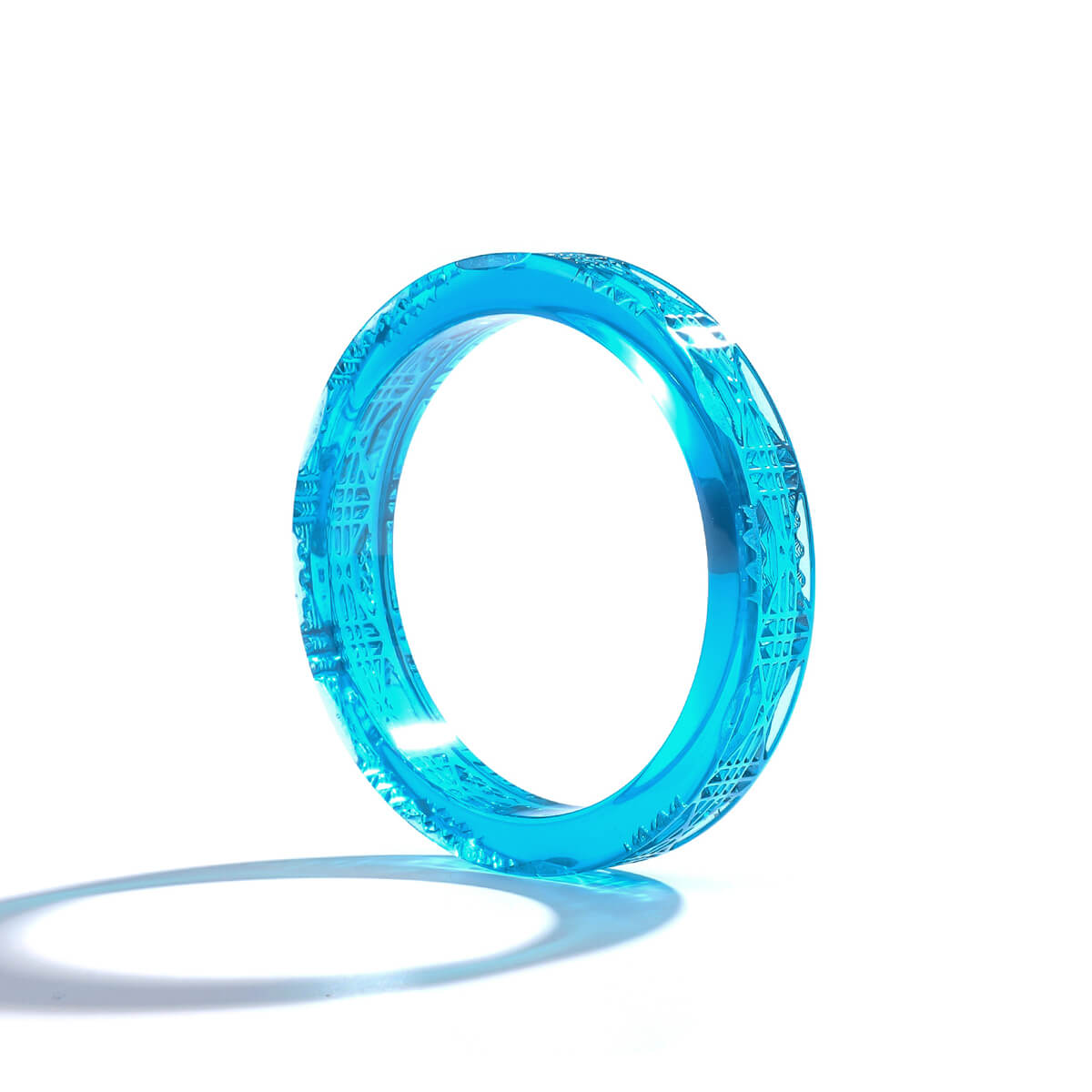 Cut Glass Bangle Aqua
