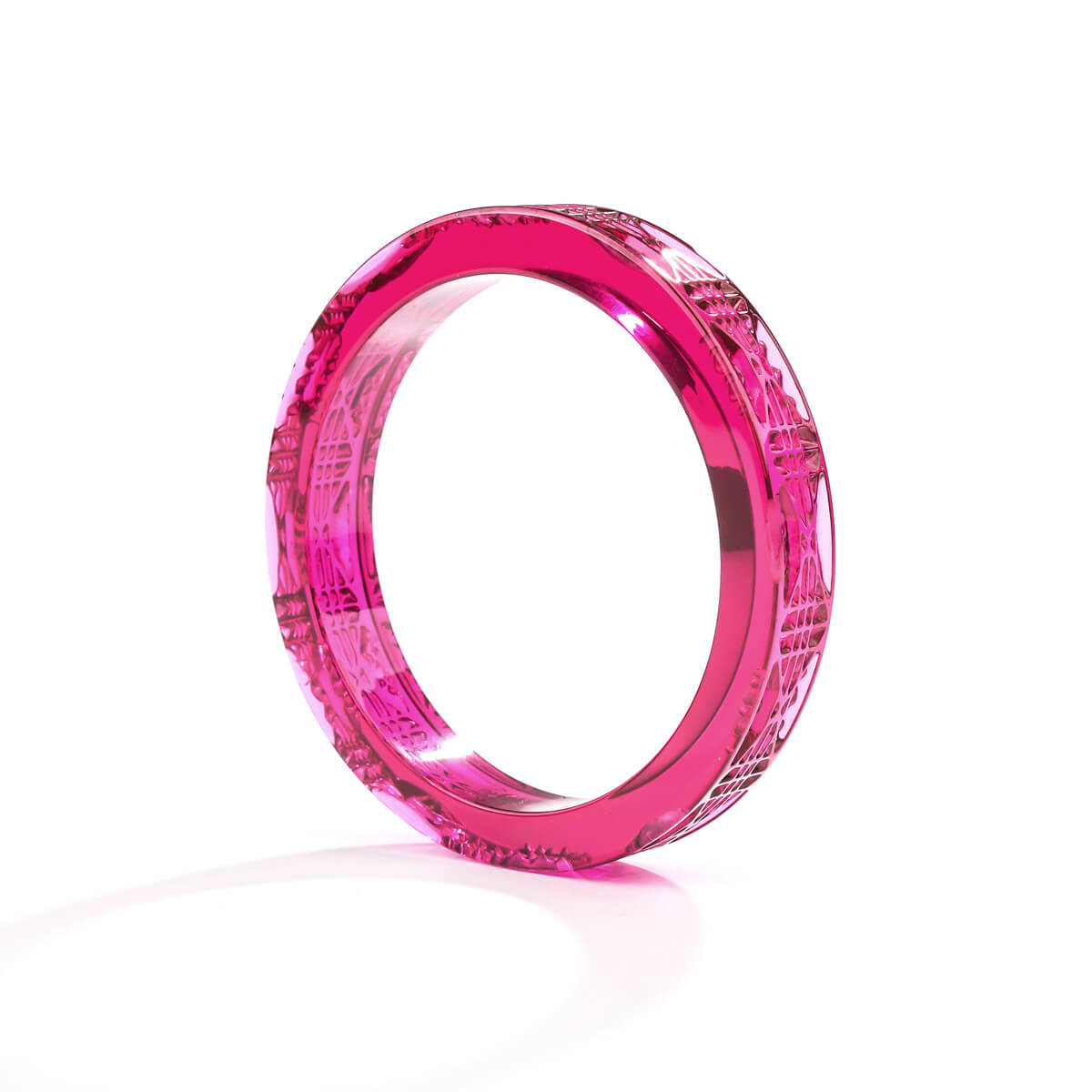 Cut Glass Bangle Deep Purple