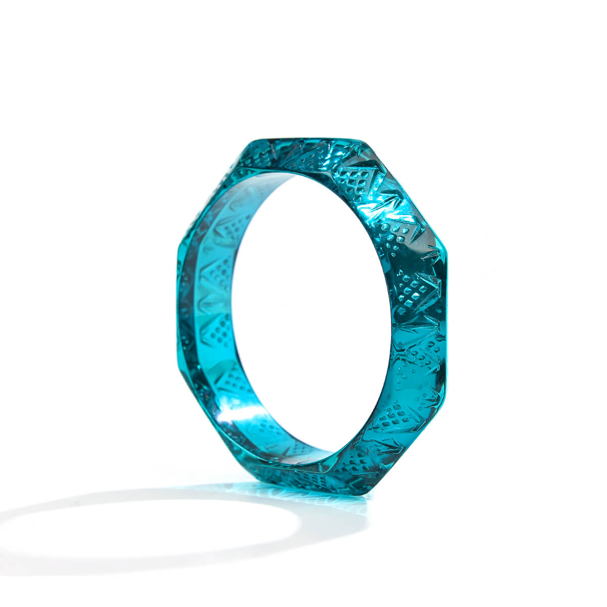 Octagon Edged Bangle Aqua