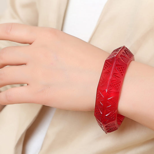 Octagon Edged Bangle Emerald Green