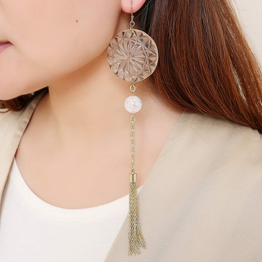 douglaspoon hand carved resin earrings in vintage clear