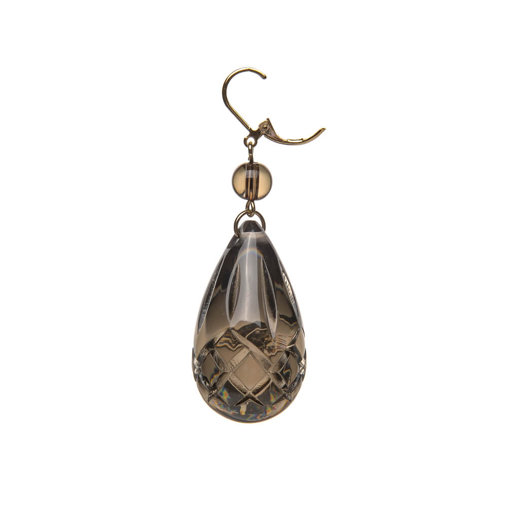 Etched Teardrop Earrings Dark Grey