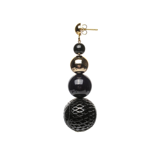 Multi Ball Stud Earrings Black