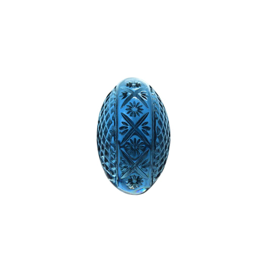 Etched Oval Ring Classic Blue