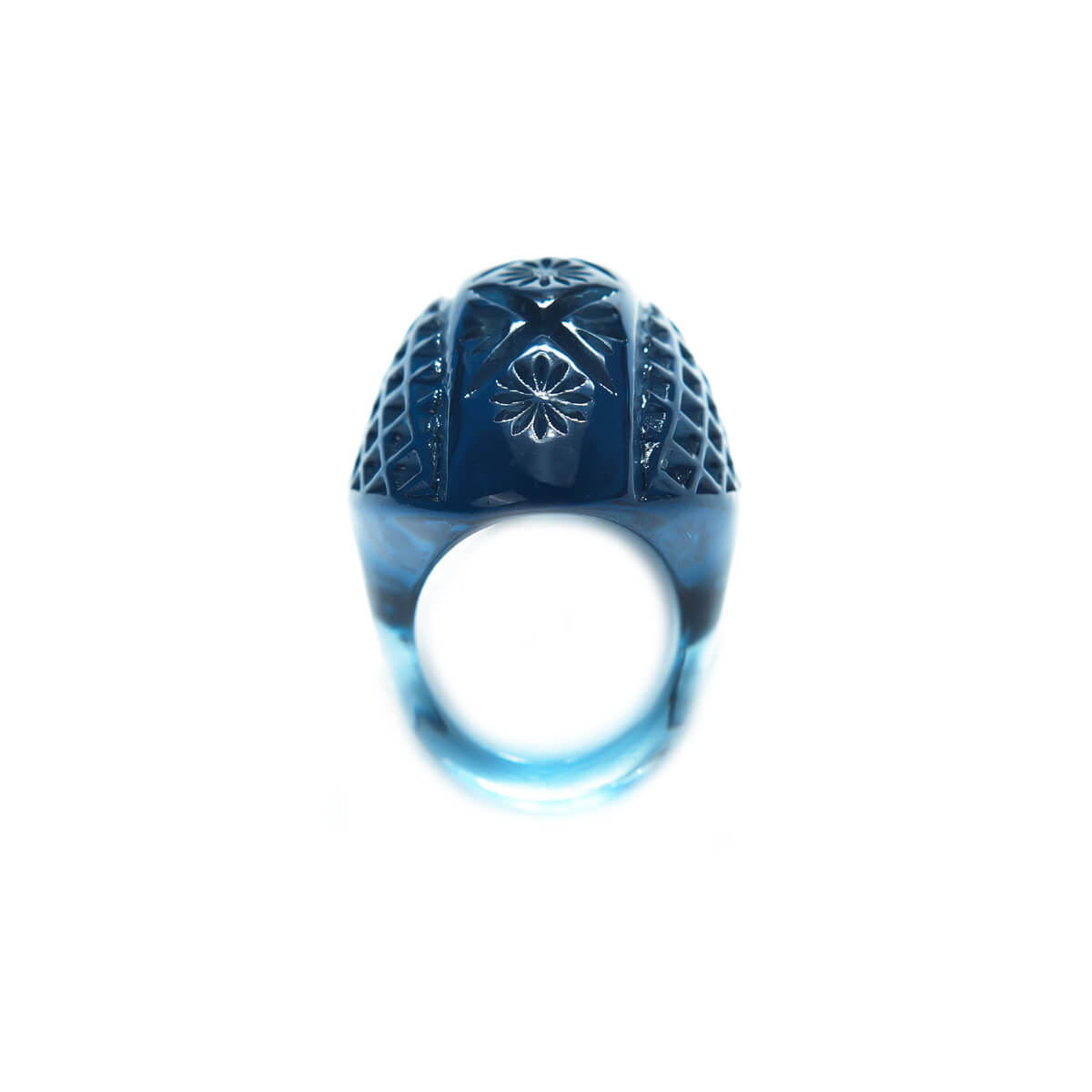 Etched Oval Ring Classic Blue