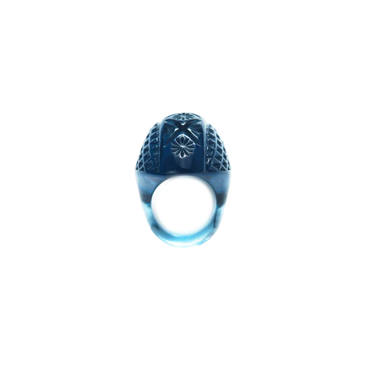 Etched Oval Ring Classic Blue