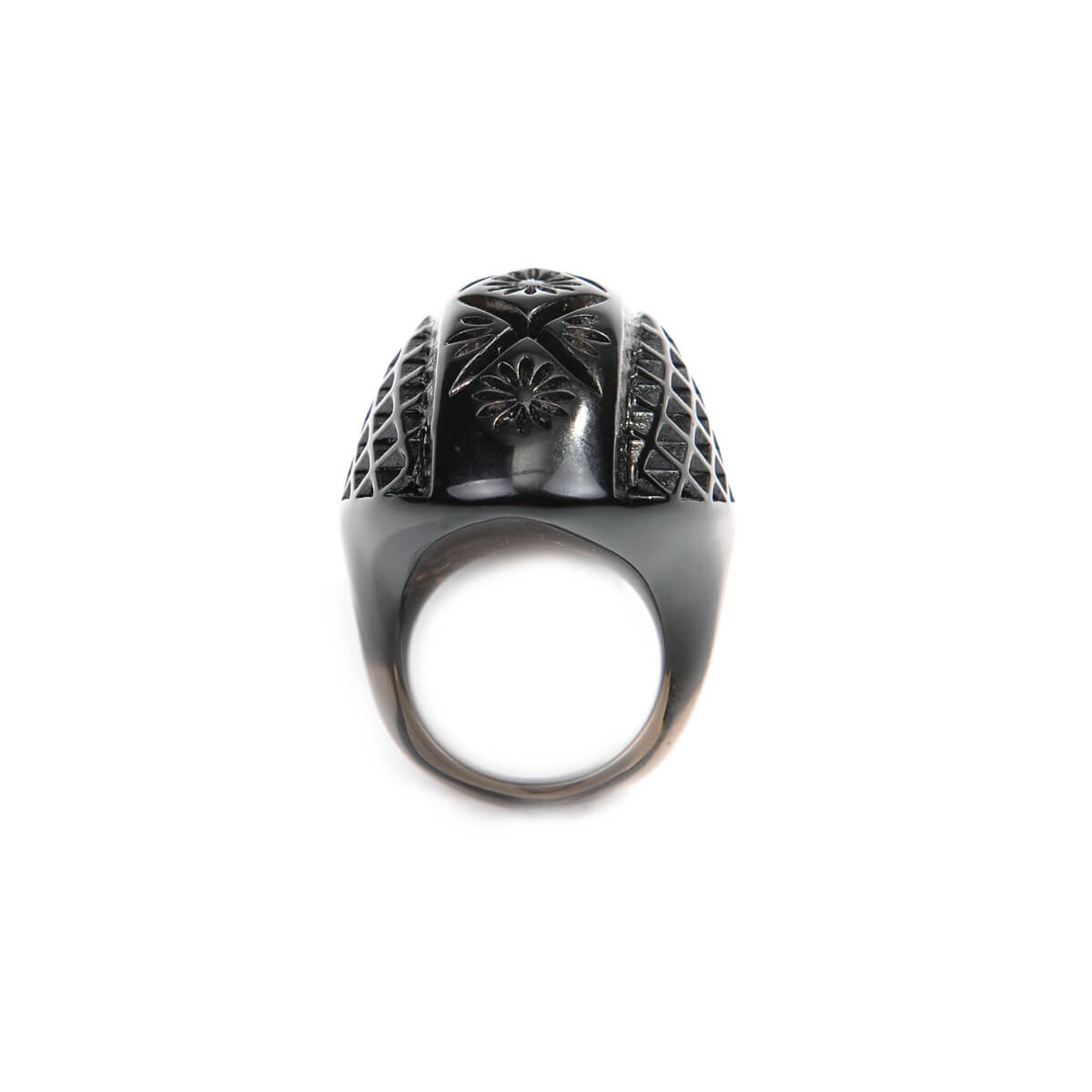 Etched Oval Ring Dark Grey
