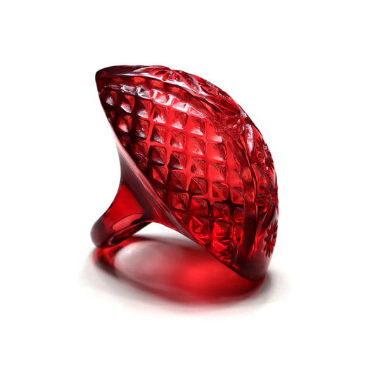 Etched Oval Ring Burgundy