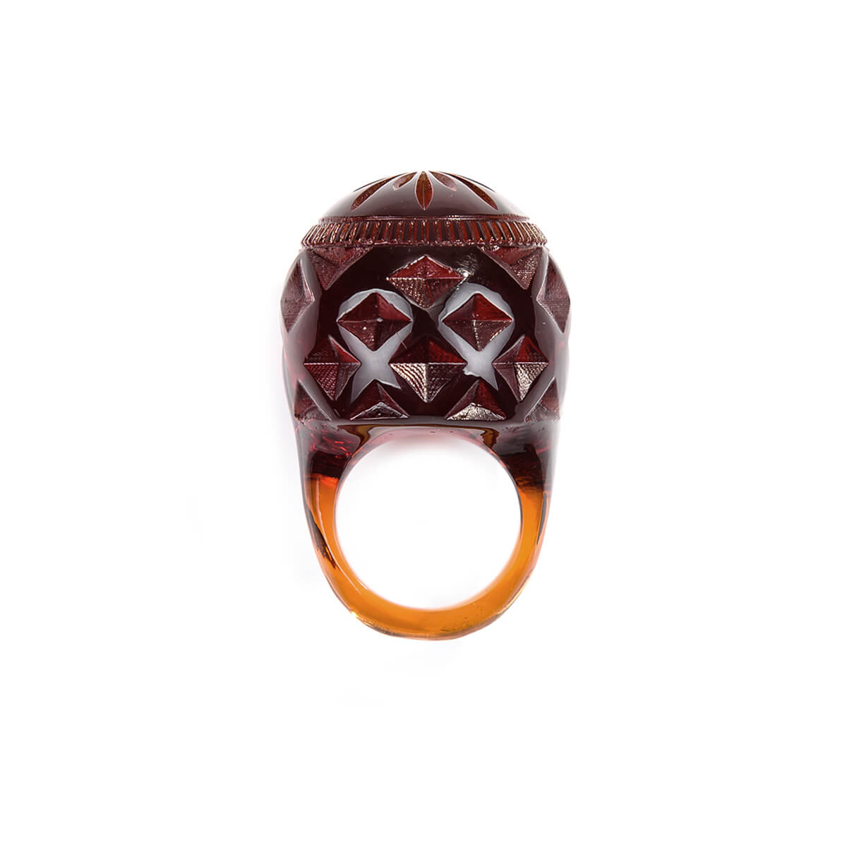 Large Dome Ring Amber