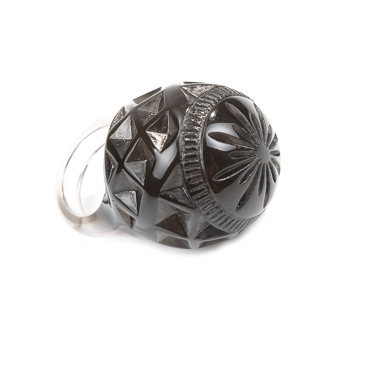 Large Dome Ring Dark Grey