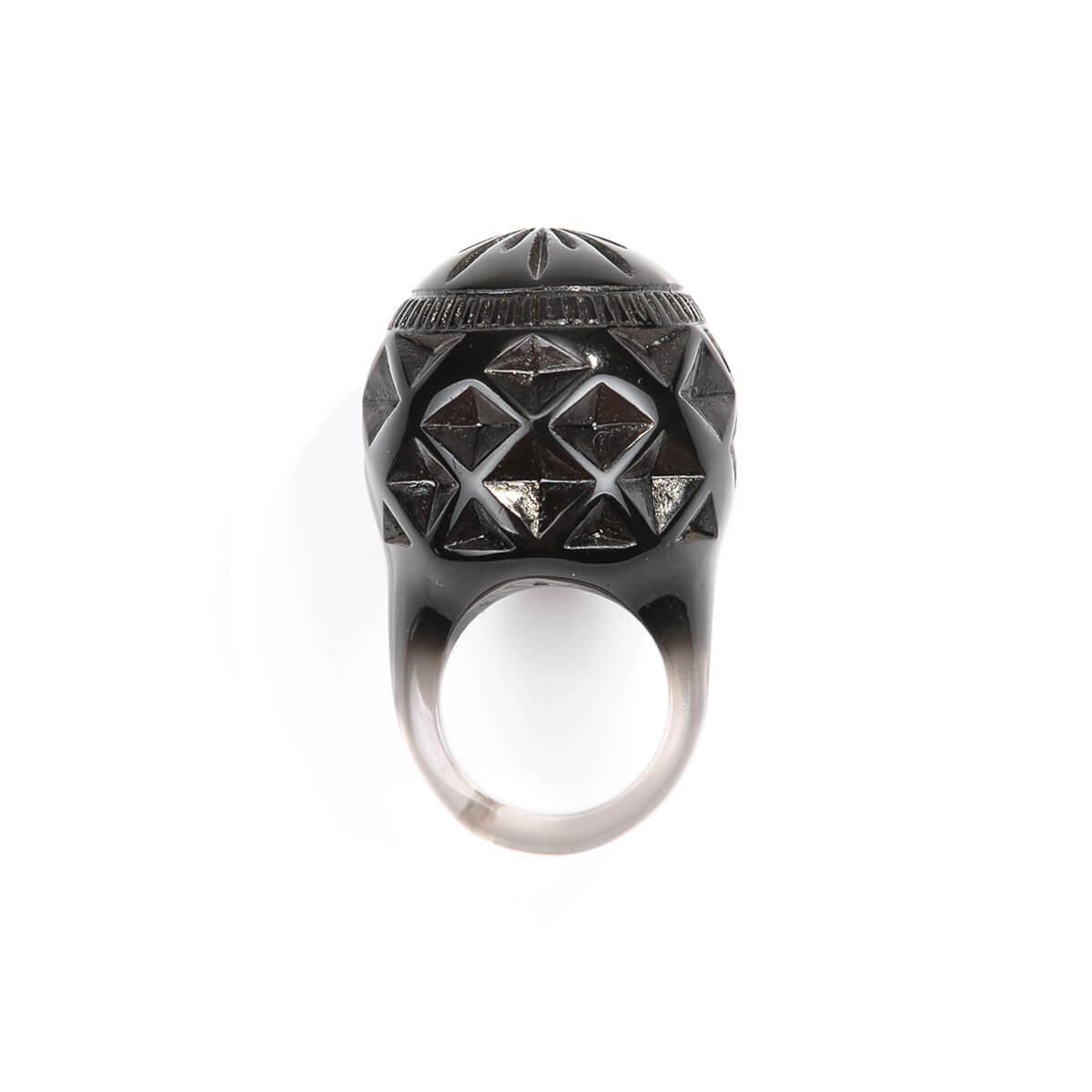 Large Dome Ring Dark Grey