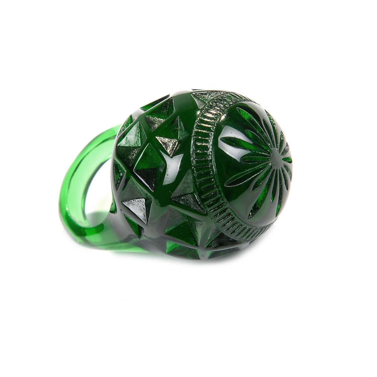 Large Dome Ring Emerald Green