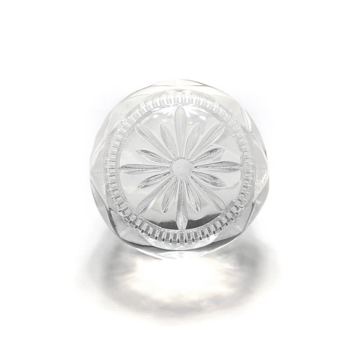 douglaspoon hand carved resin ring in vintage clear