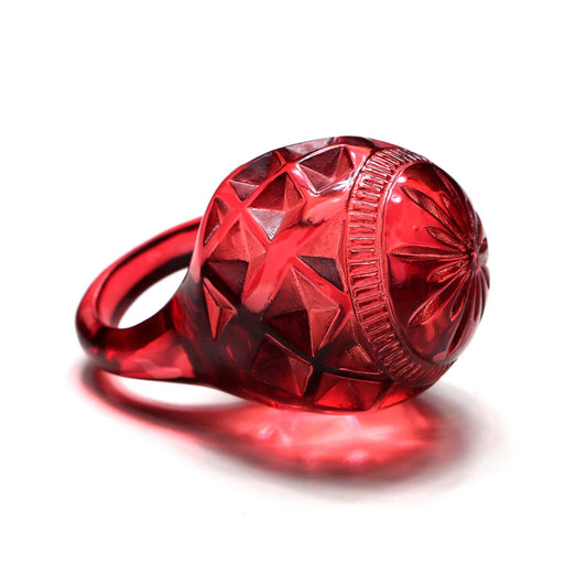 Large Dome Ring Burgundy