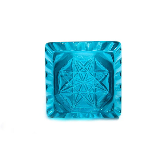 Etched Square Ring Aqua
