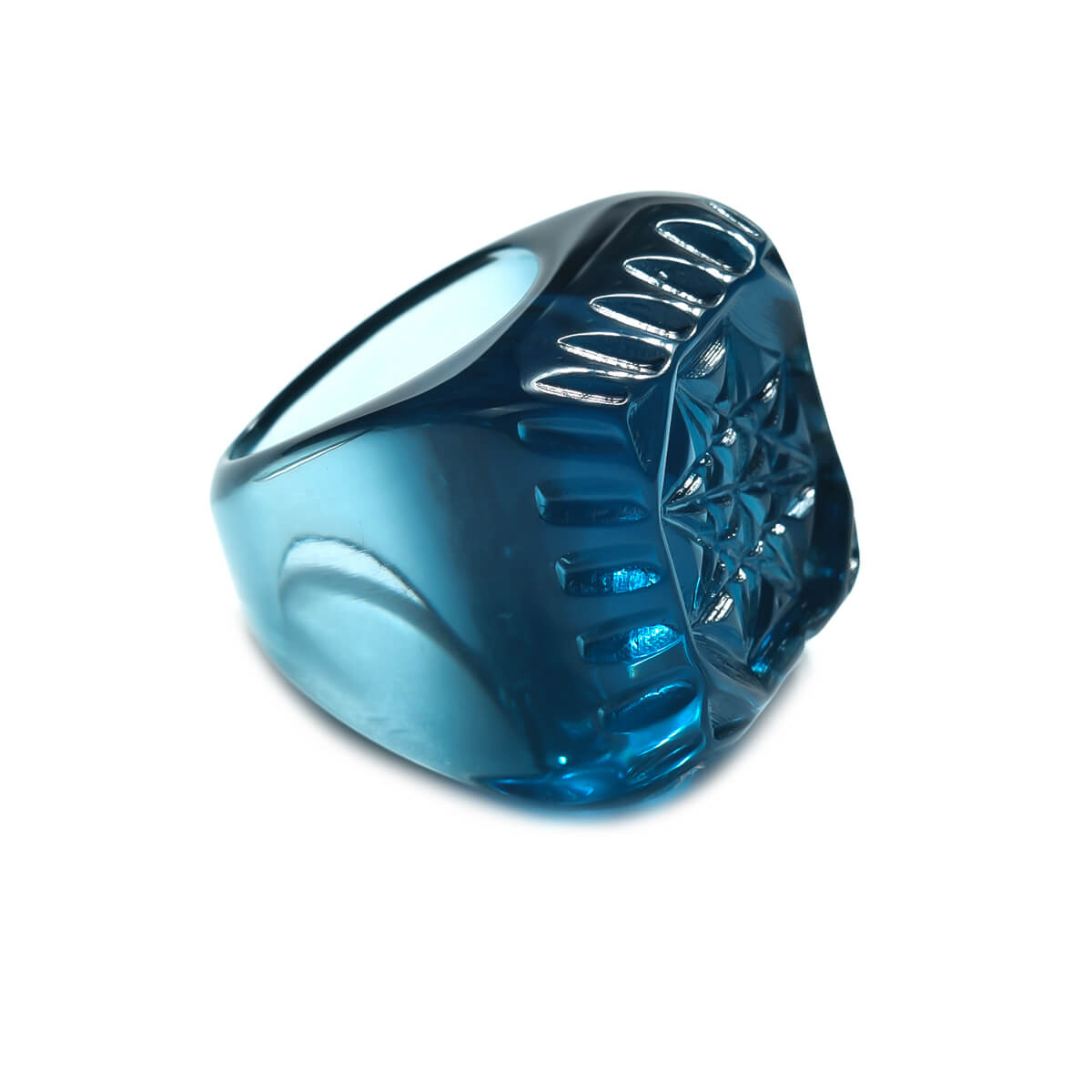 Etched Square Ring Classic Blue