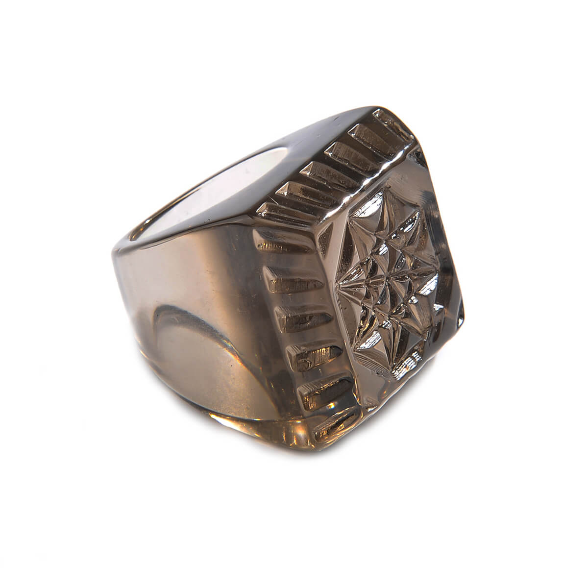 Etched Square Ring Dark Grey
