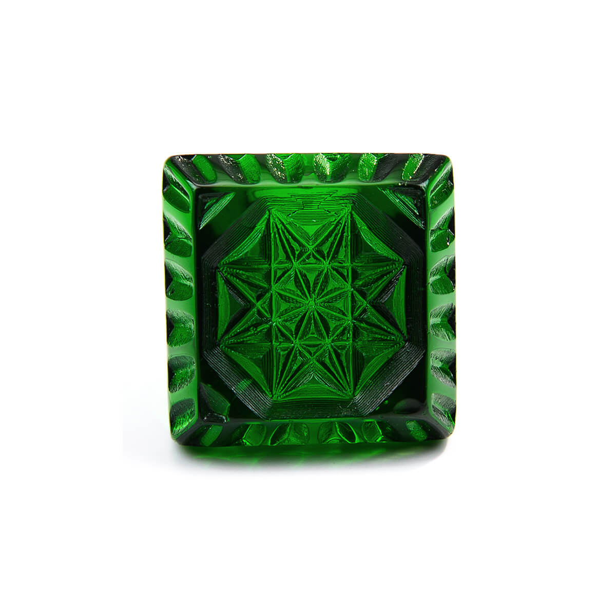 Etched Square Ring Emerald Green