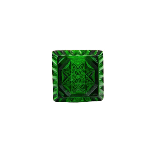 Etched Square Ring Emerald Green