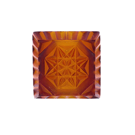 Etched Square Ring Amber
