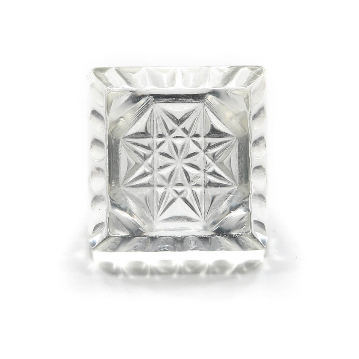 Etched Square Ring Vintage Clear
