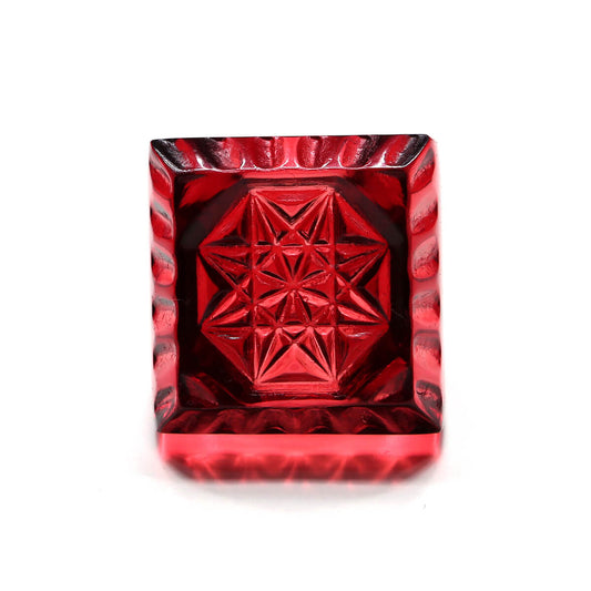 Etched Square Ring Burgundy