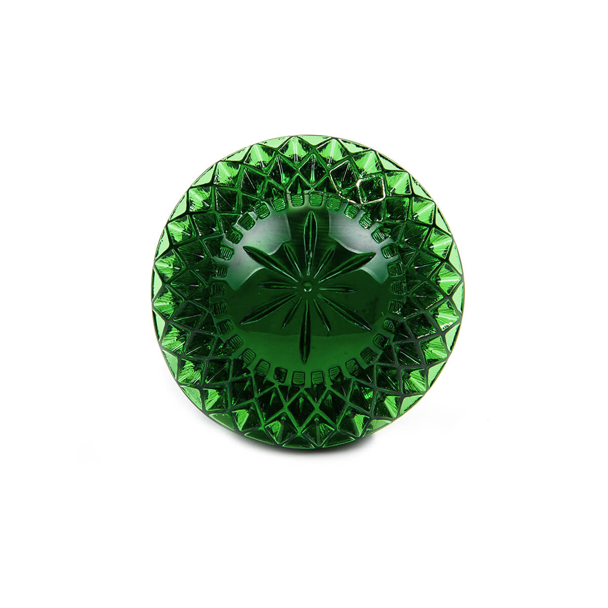 Etched Circle Ring Emerald Green