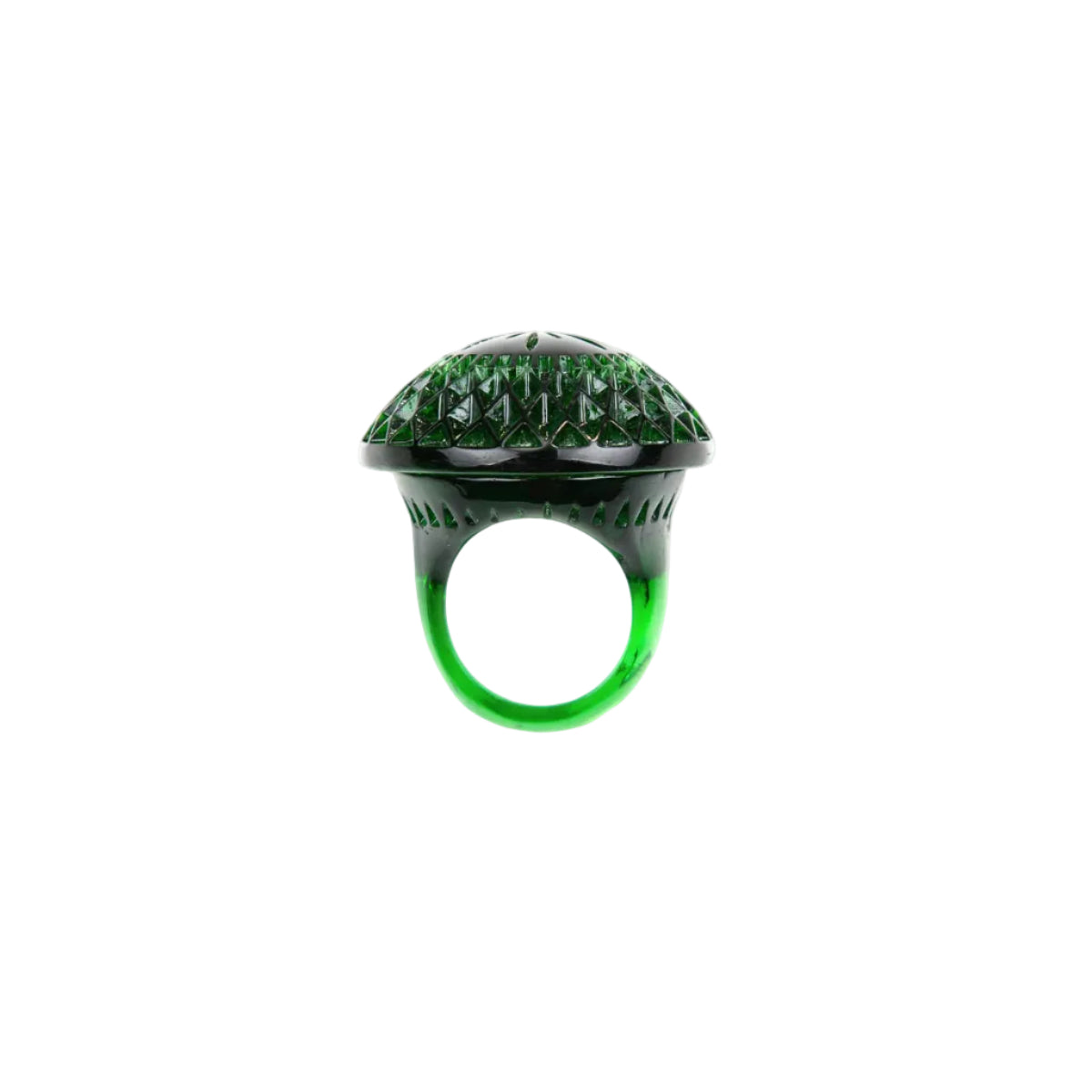 Etched Circle Ring Emerald Green