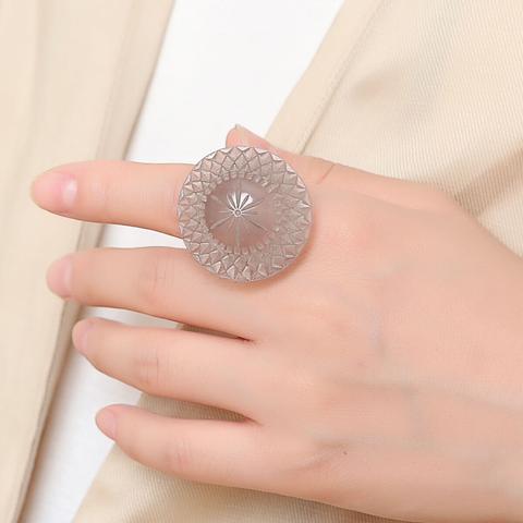 Etched Circle Ring Burgundy