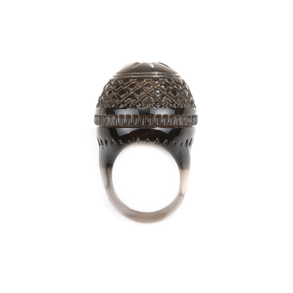 Etched Dome Ring Dark Grey